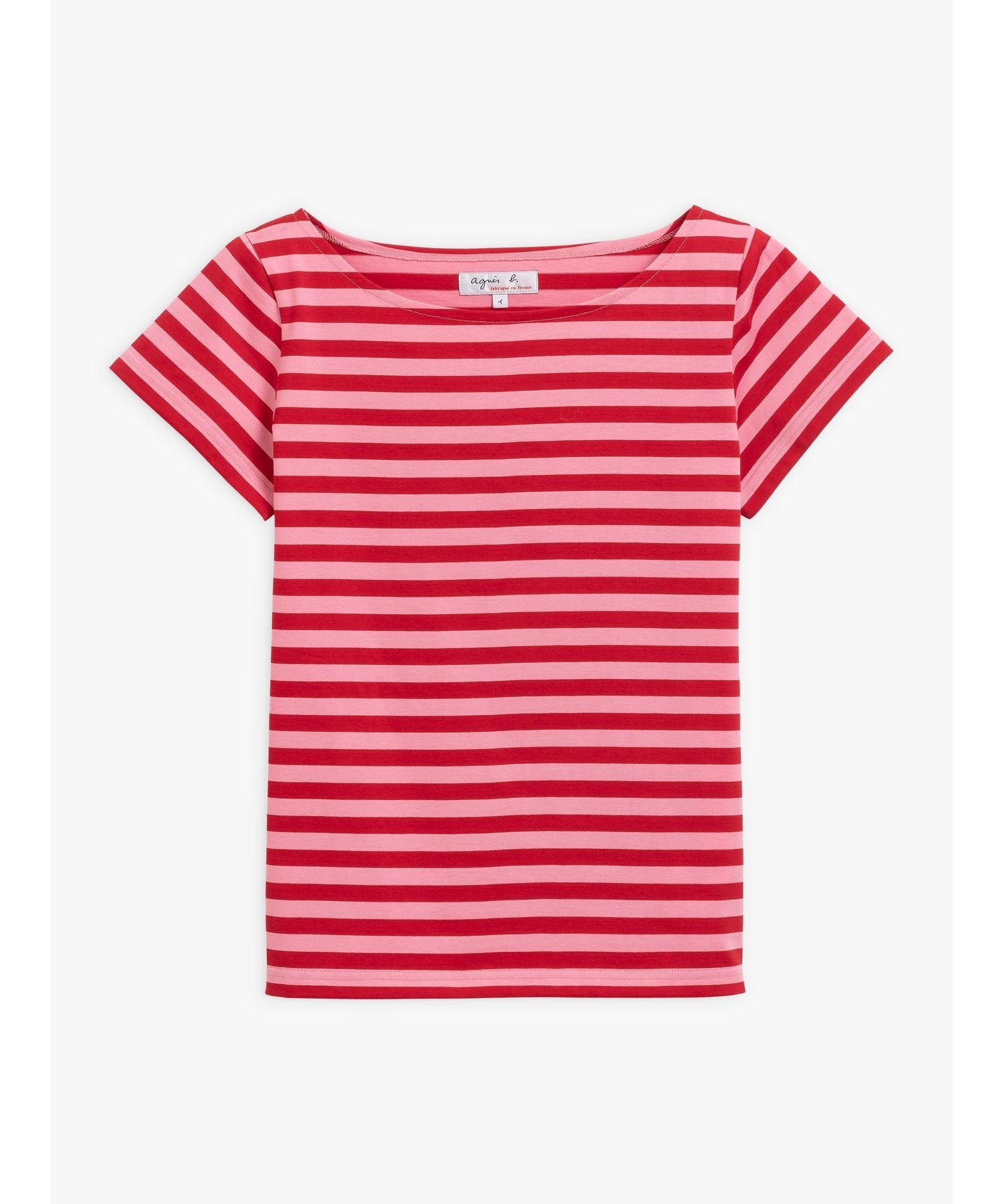 【SALE／50%OFF】agnes b. FEMME JS92 TS ボーダーTシャツ アニエスベー トップス カットソー・Tシャツ ピンク【送料無料】のサムネイル
