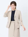 【SALE/50%OFF】m.f.editorial 綿麻ライク 1ボタン7分袖ジャケット ベージュ(セットアップ可能) レディース セットアップ スーツ ジャ...