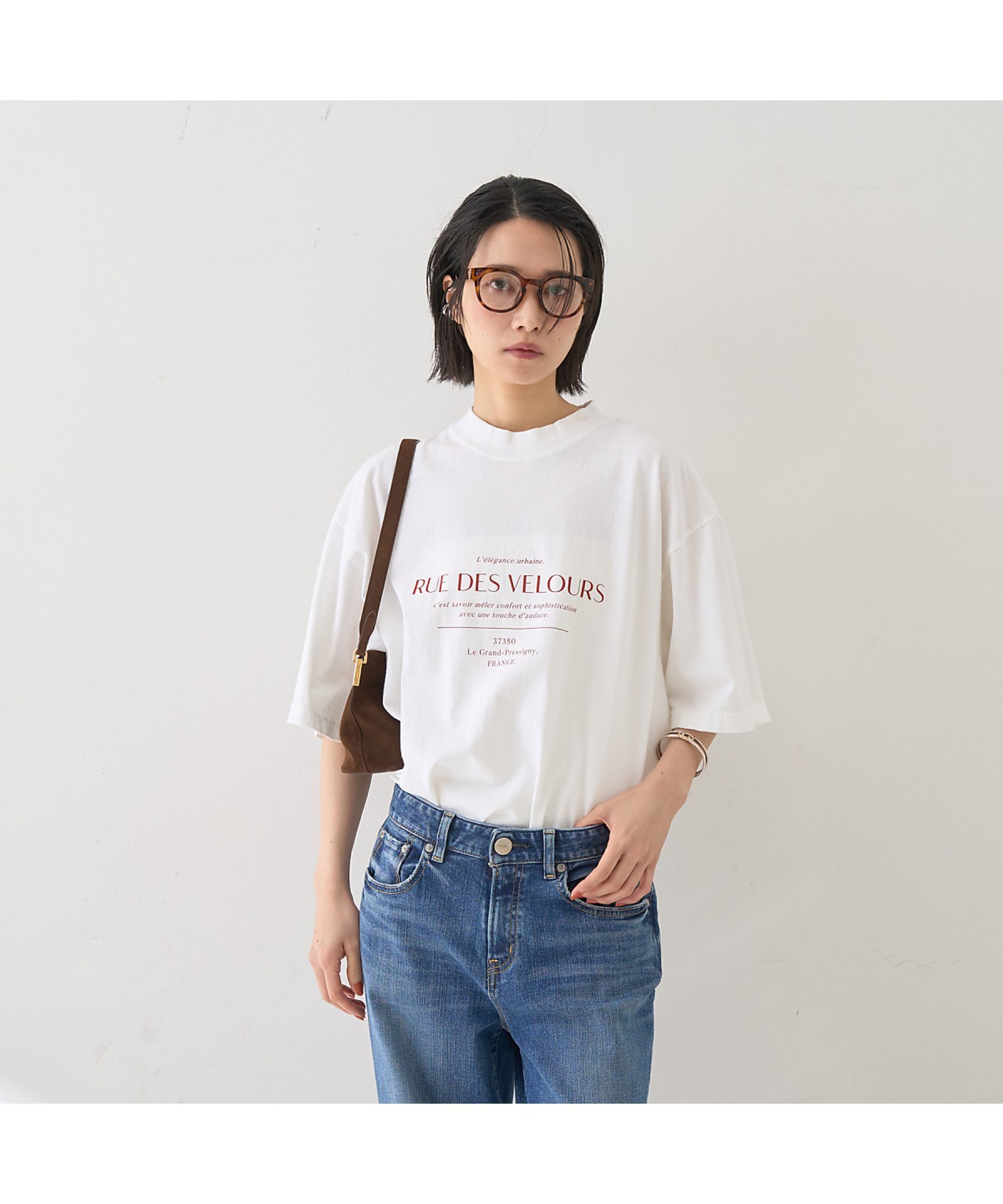 Rouge vif la cle ピグメントロゴBIG Tシャツ ルージュ・ヴィフ ラクレ トップス カットソー・Tシャツ ホワイト
