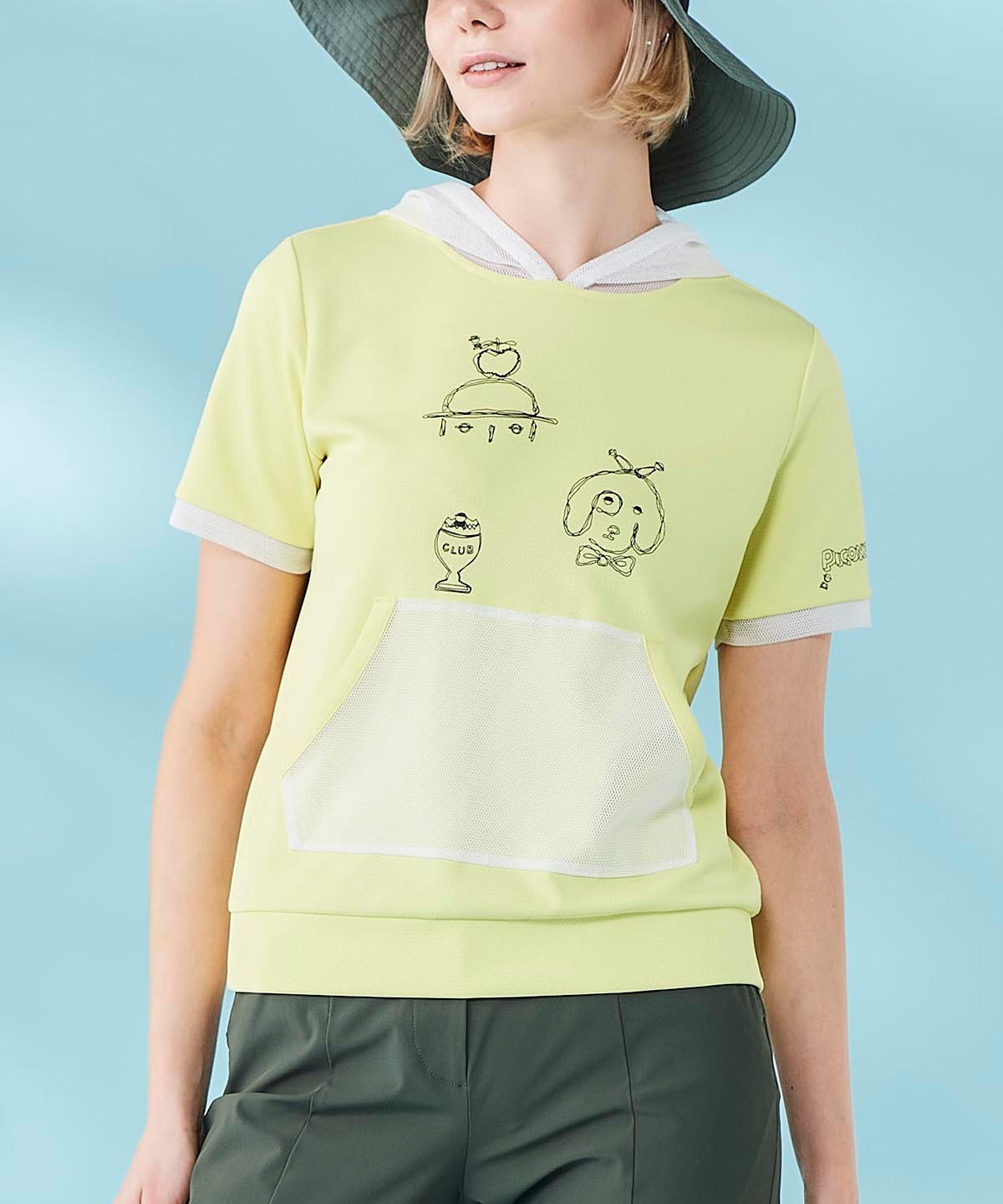 Picone Club 【ピッコーネクラブ公式】メッシュフードプルオーバー ピッコーネクラブ トップス カットソー・Tシャツ イエロー ネイビー ホワイト ベージュ【送料無料】