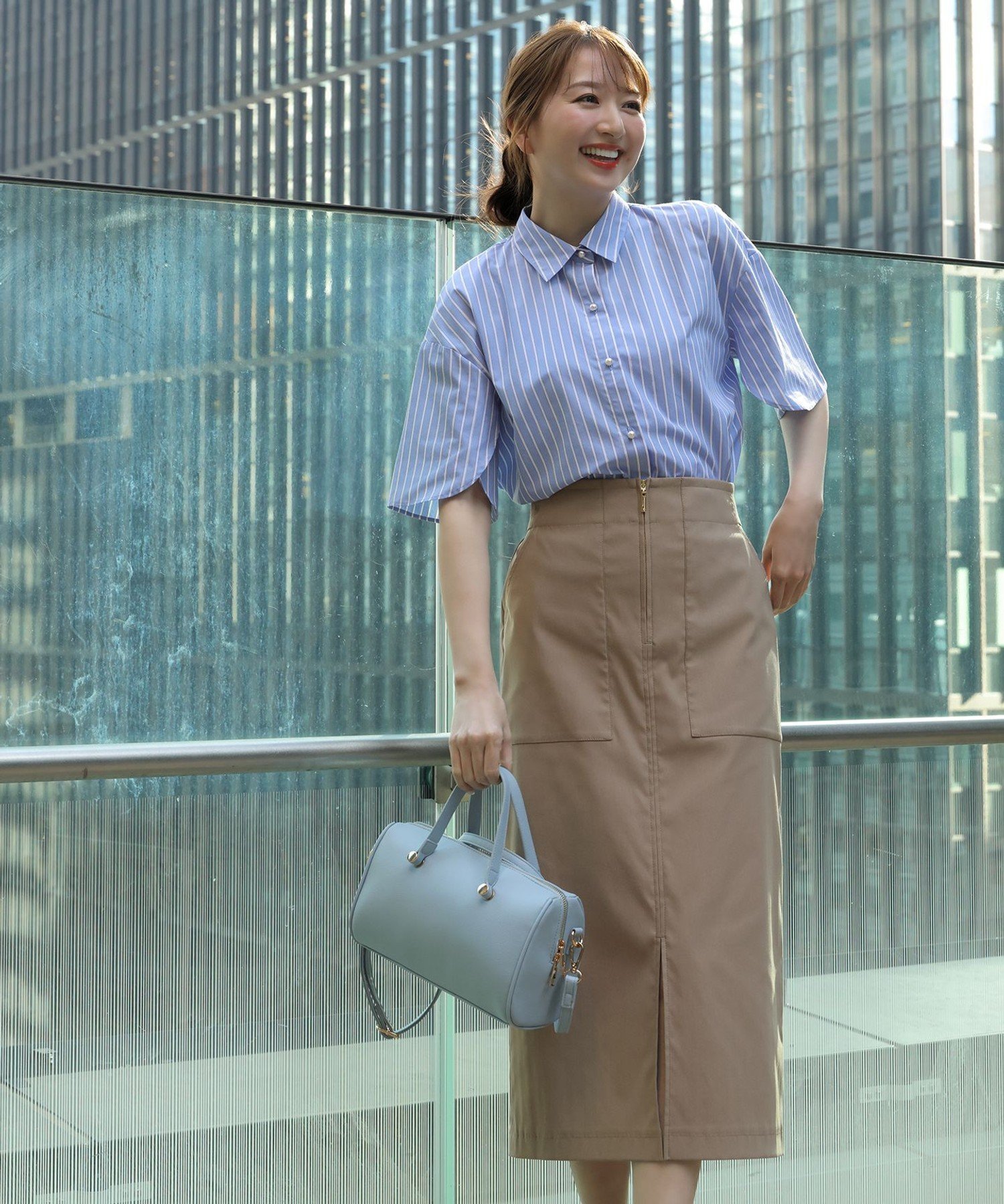 【SALE／10%OFF】ANY SIS S 【2WAY】フロントジップタイト スカート エニィスィス スカート ロング・マキシスカート ネイビー ブラウン【送料無料】