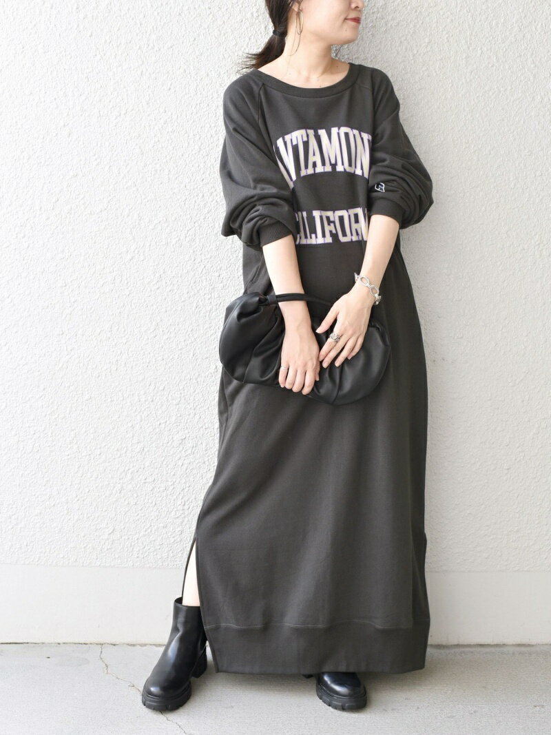 【SALE／30%OFF】SHIPS WOMEN 【SHIPS別注】RUSSELL ATHLETIC:カレッジロゴワンピース◇ シップス ワンピース・ドレス シャツワンピース グレー ベージュ グリーン ブルー【送料無料】のサムネイル