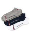 TOMMY HILFIGER TOMMY HILFIGER/(W)スニーカーソックス 3足組 アウトフィット 靴下・レッグウェア 靴下 ブラック