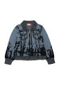 DIESEL キッズ カーディガン デニムジャケット柄 ディーゼル トップス ニット ブルー【送料無料】