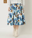 【SALE/30%OFF】TO BE CHIC 【L】フラワープリント フレアスカート サンヨー エルサイズ スカート その他のスカート ピンク ブルー【送料無...