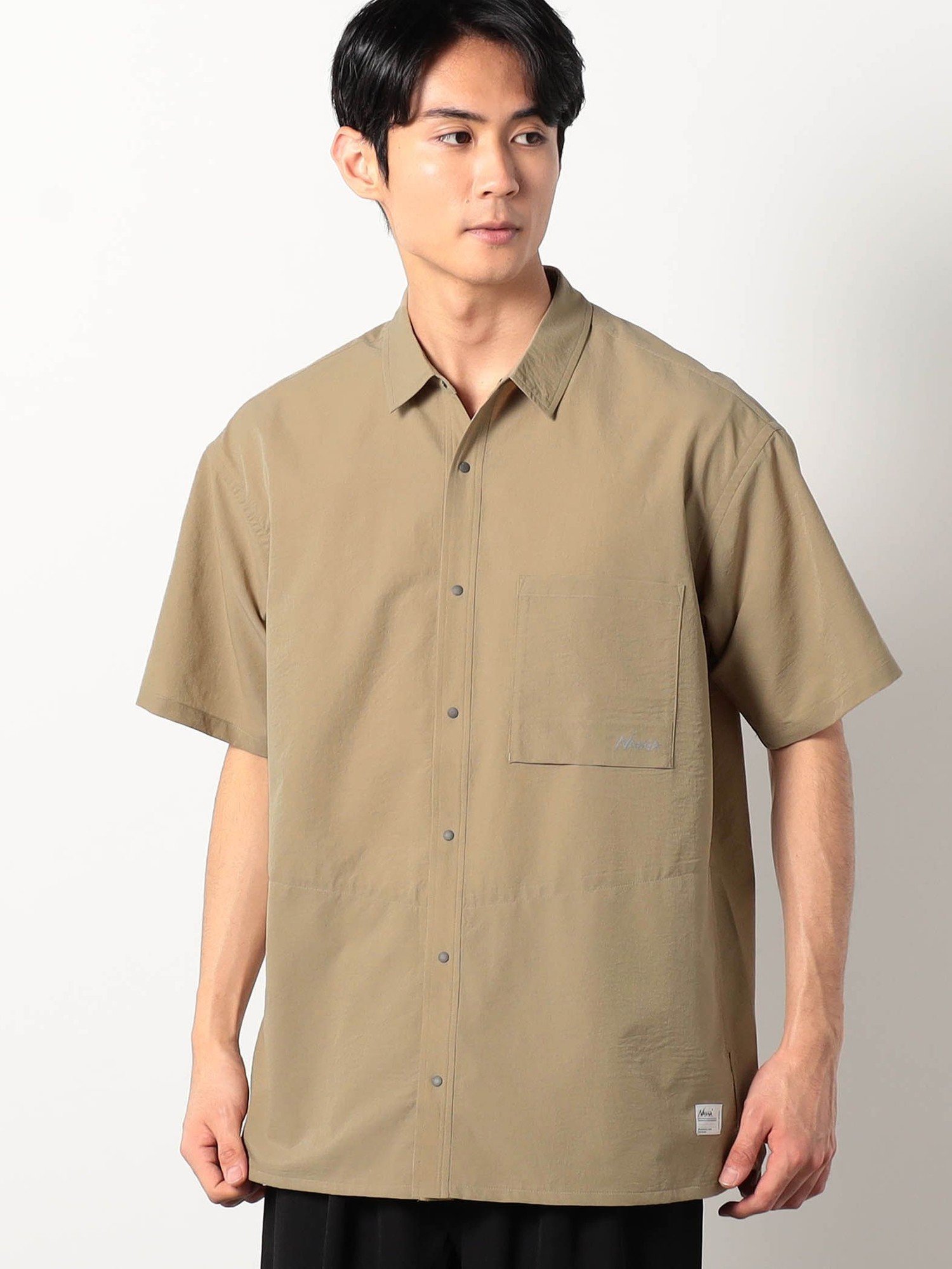 Grand PARK NICOLE 【NANGA別注】DOT AIR(R) COMFY 半袖シャツ ニコル トップス シャツ・ブラウス ブラック カーキグリーン ベージュ【送料無料】