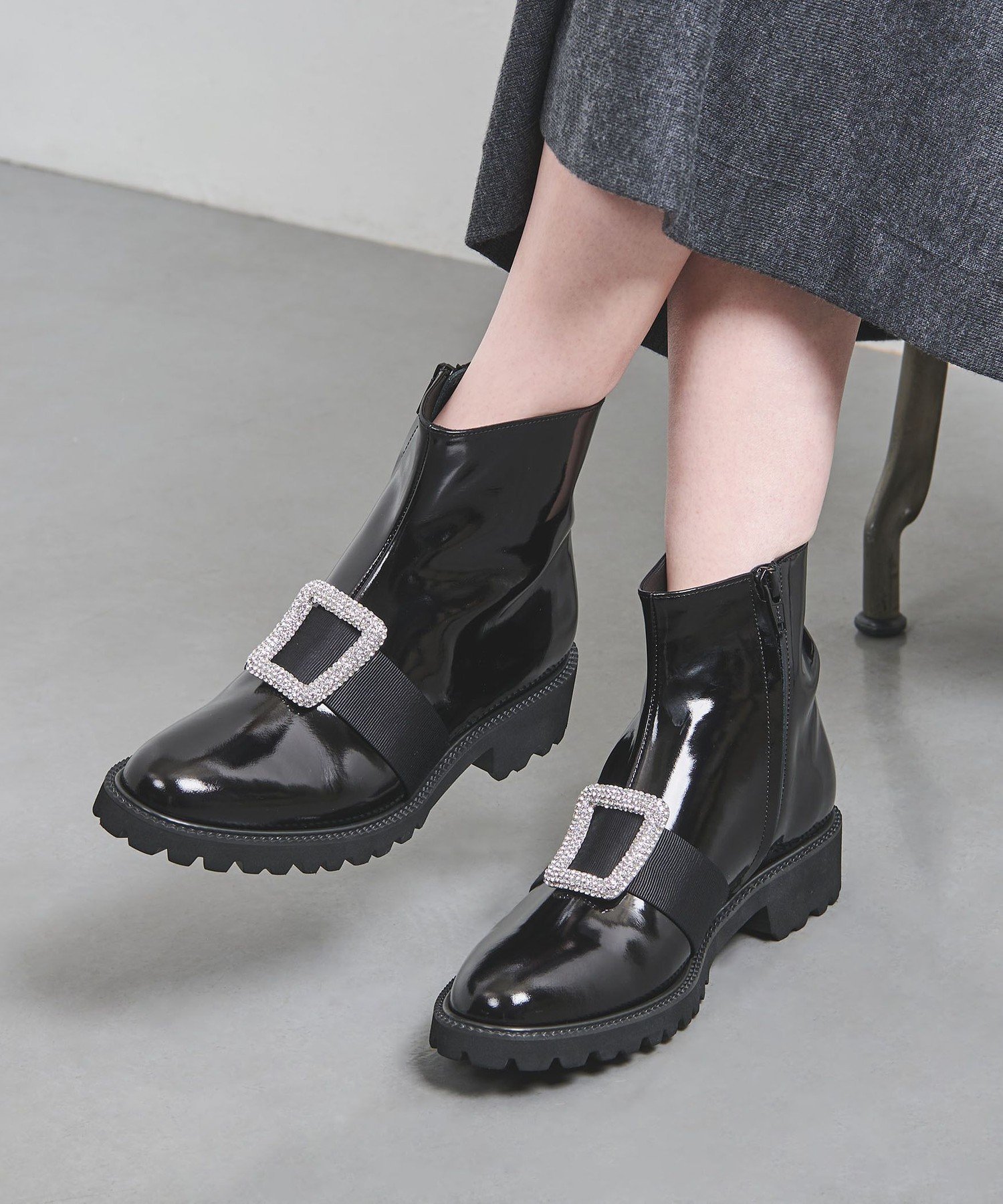 【SALE／40%OFF】UNITED ARROWS ビジュー ショートブーツ ユナイテッドアローズ アウトレット シューズ・靴 ブーツ ブラック【送料無料】のサムネイル