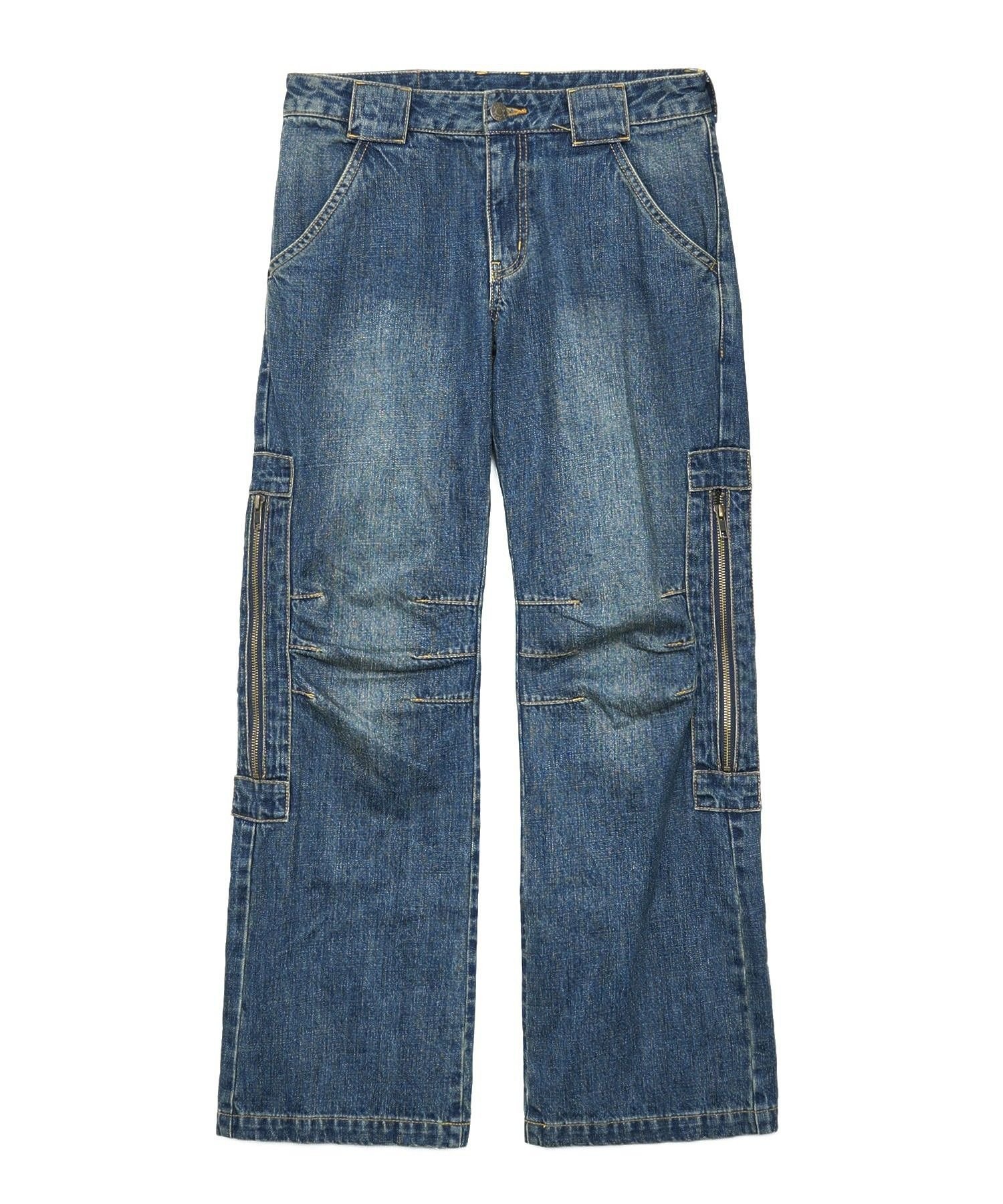 X-girl SIDE VENTILATION FLARE DENIM PANTS エックスガール パンツ その他のパンツ ブルー ブラック