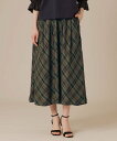 MACKINTOSH LONDON ファインキュプラポリエステルチェックスカート マッキントッシュ ロンドン スカート ロング・マキシスカート ブラウン【送料無...