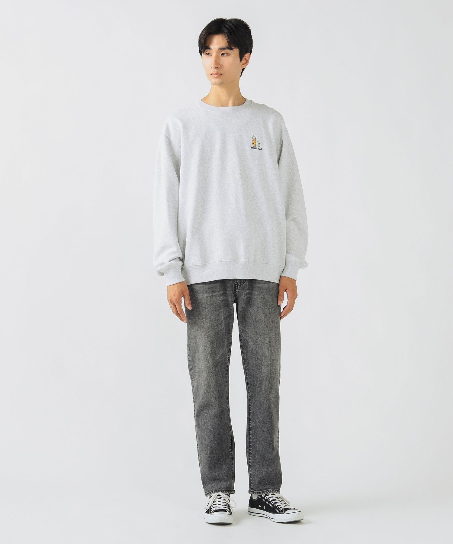 BEAMS HEART MEN トトノイ & ジム ベアー ロング スリーブ スウェット ビームス ハート トップス スウェット・トレーナー グレー ブラック【送料無料】