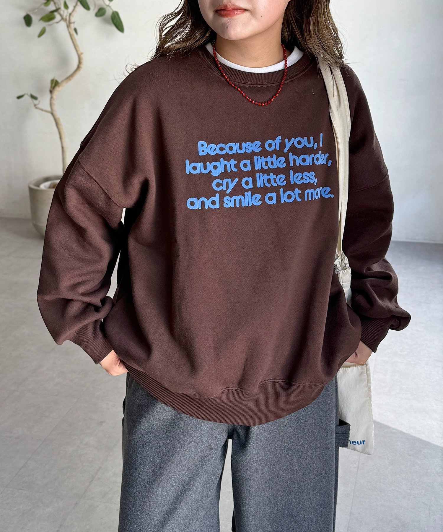 CPCM フロッキーロゴ裏起毛プルオーバー シーピーシーエム トップス カットソー・Tシャツ ブラック ブラウン ホワイト【送料無料】