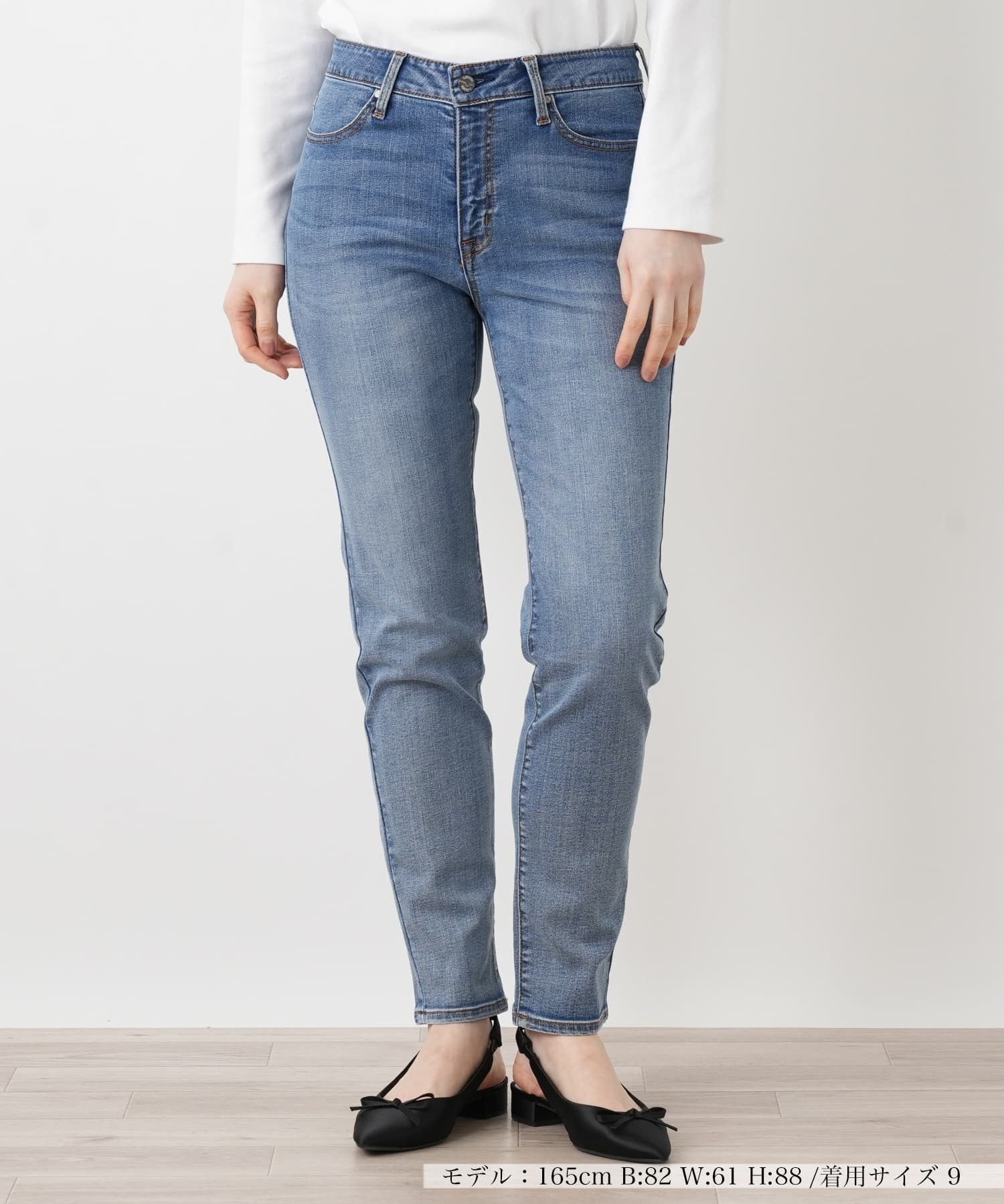 Leilian スリムデニムパンツ【L JEANS】 レリアン パンツ ジーンズ・デニムパンツ