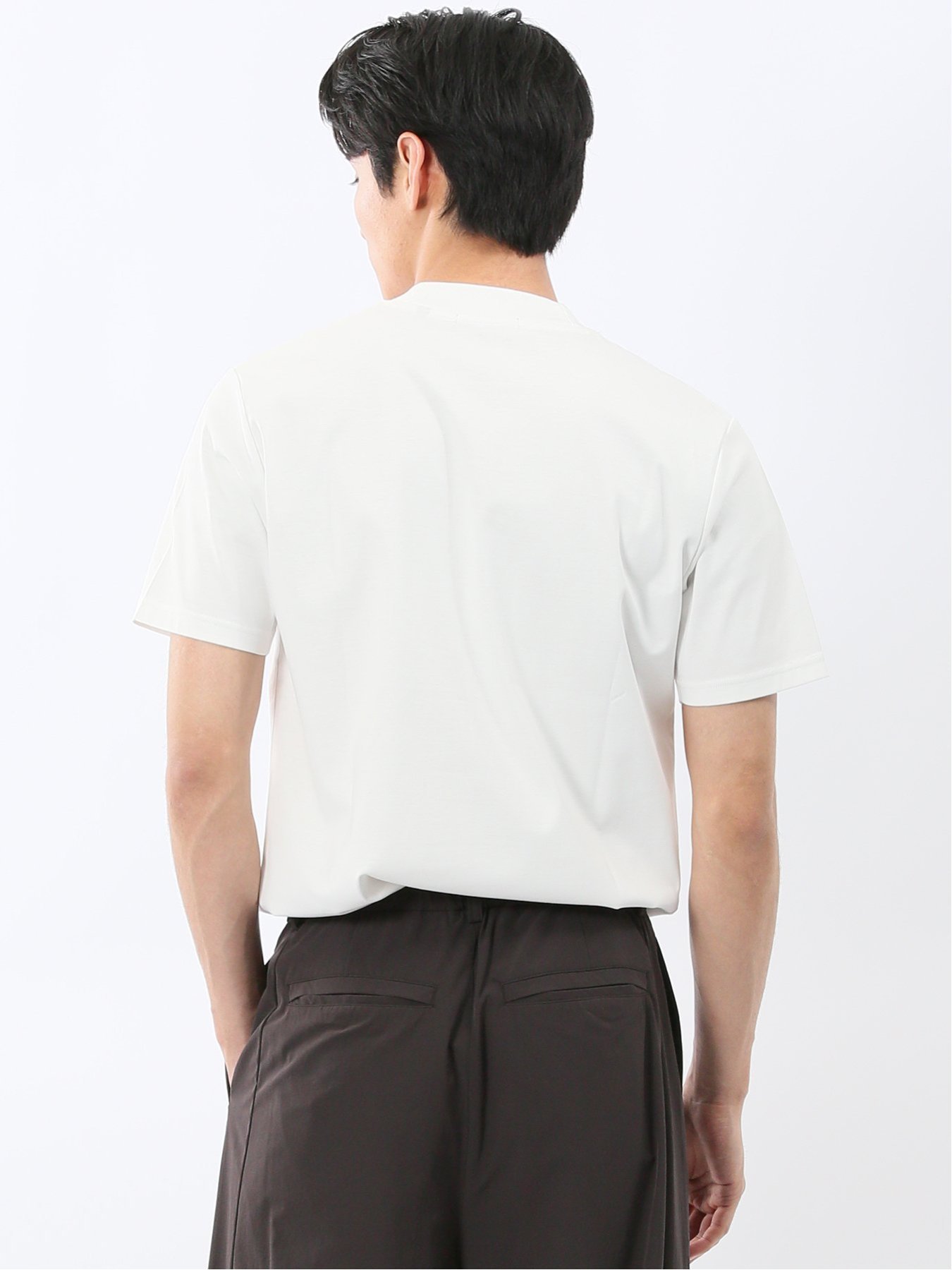 m.f.editorial 【DRESS T-SHIRT】シルケットスムス スロープネック 半袖 Tシャツ タカキュー トップス カットソー・Tシャツ ホワイト