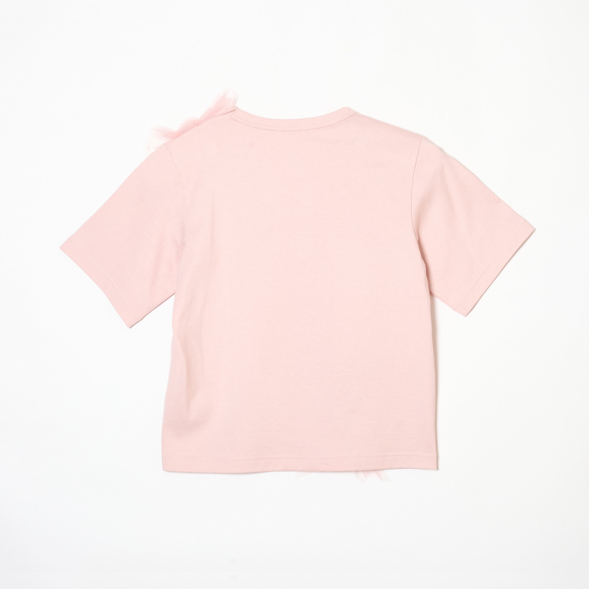 チュールモチーフ切替Tシャツ チカ キサダ トップス カットソー・Tシャツ ブラック ピンク