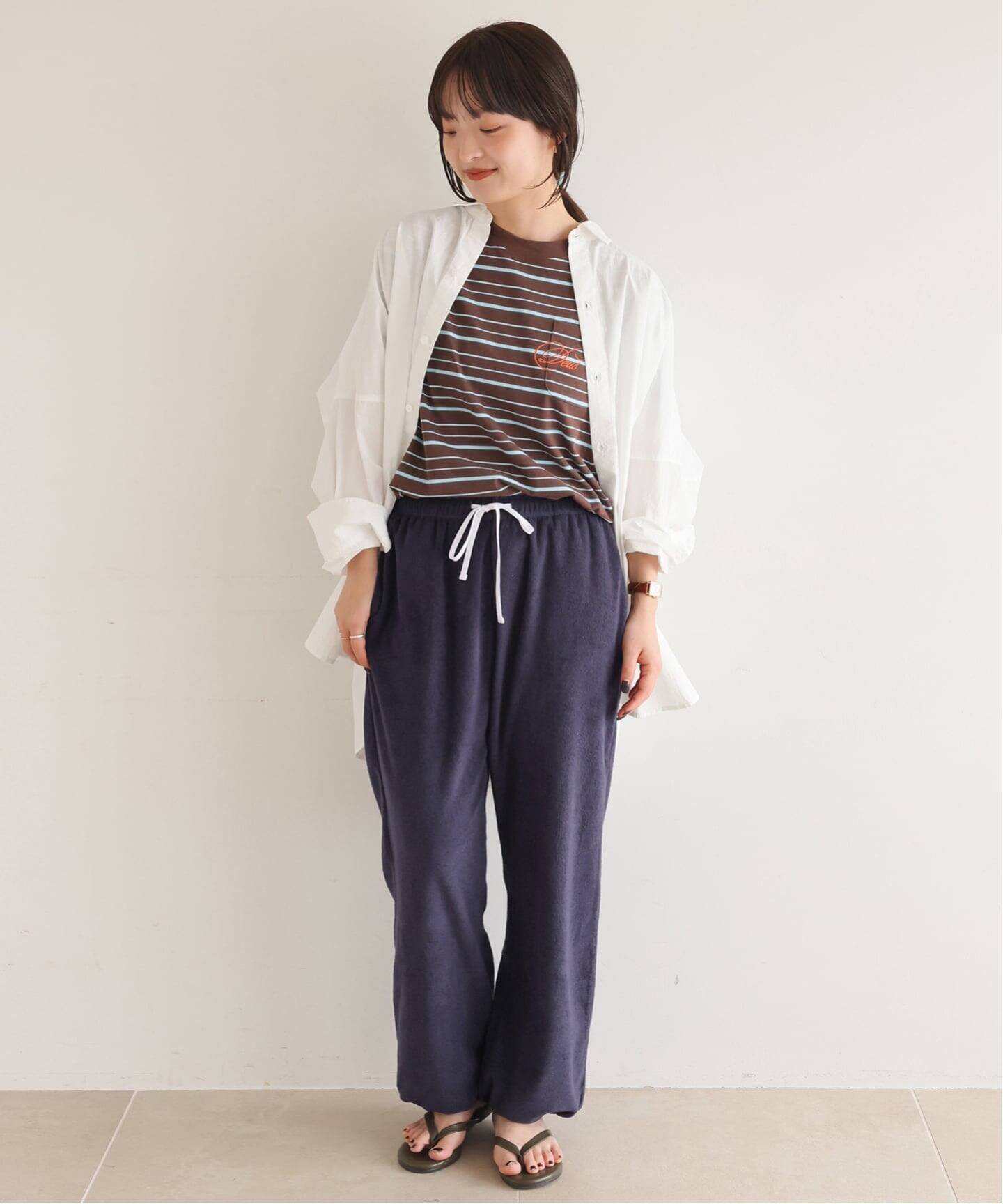 SLOBE IENA 《追加2予約》Plus by ONIT/オニット SLOBE別注 2way パイルパンツ スローブ イエナ パンツ その他のパンツ ネイビー