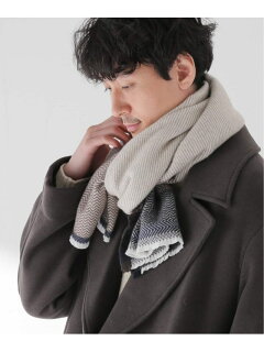 Wool Cashmere Herringbone Scarf 21098610000440: Beige Wool Cashmere Herringbone Scarf 21098610000440: Beige