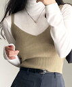 【SALE/37%OFF】Amulet 【Amulet】ショート丈ニットキャミソール アミュレット トップス キャミソール ベージュ ブラック