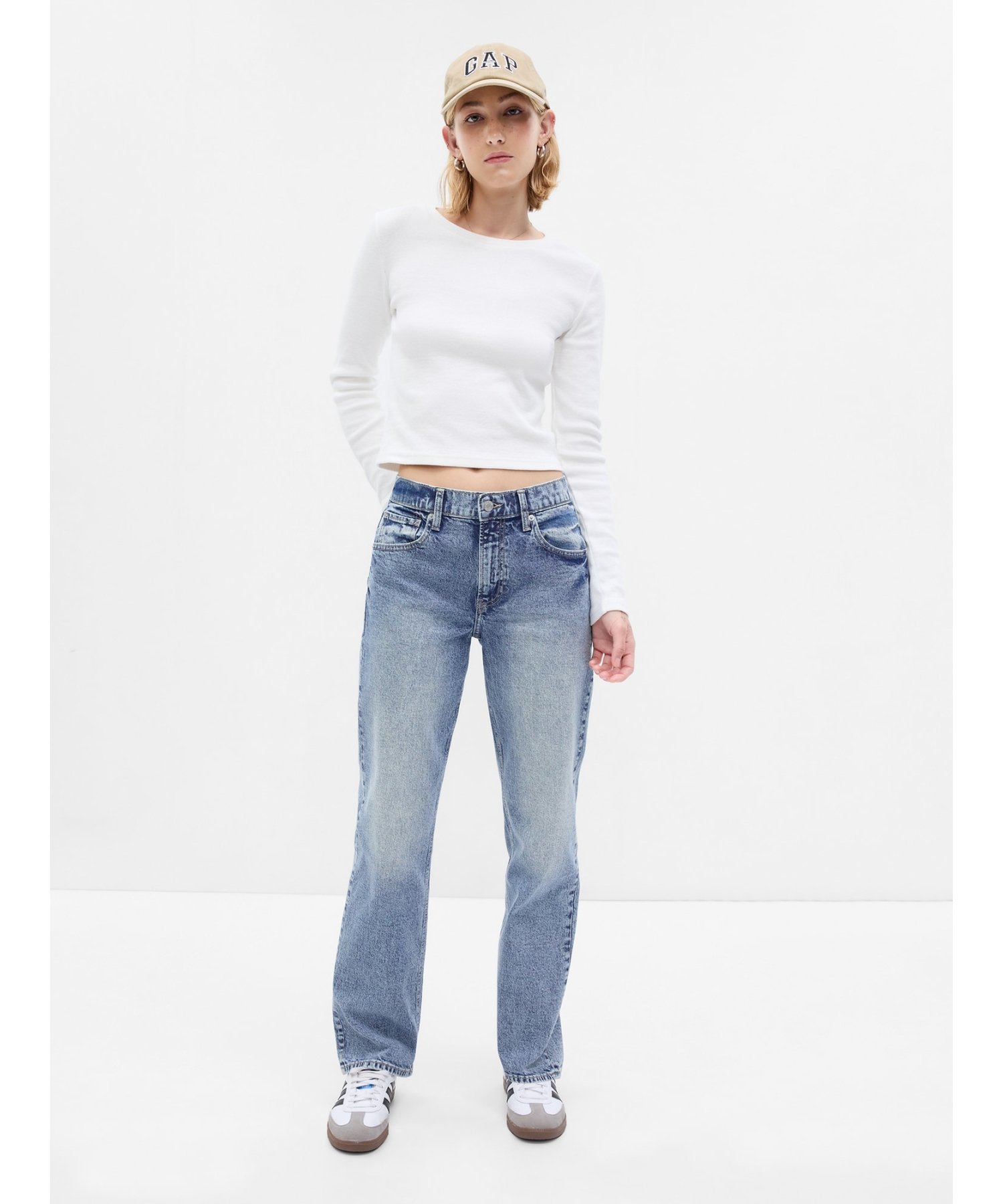 【SALE／79%OFF】GAP (W)ウォッシュウェル '90s ミッドライズ ルーズフィット デニム ギャップ パンツ ジーンズ・デニムパンツ ブルーのサムネイル