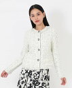 【SALE/60%OFF】HIROKO BIS ラメツイードフリンジジャケット ヒロコ ビス スーツ・フォーマル スーツジャケット ブラック ホワイト【送料無料...