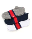 TOMMY HILFIGER TOMMY HILFIGER/(W)スニーカーソックス 3足組 アウトフィット 靴下・レッグウェア 靴下 ブラック