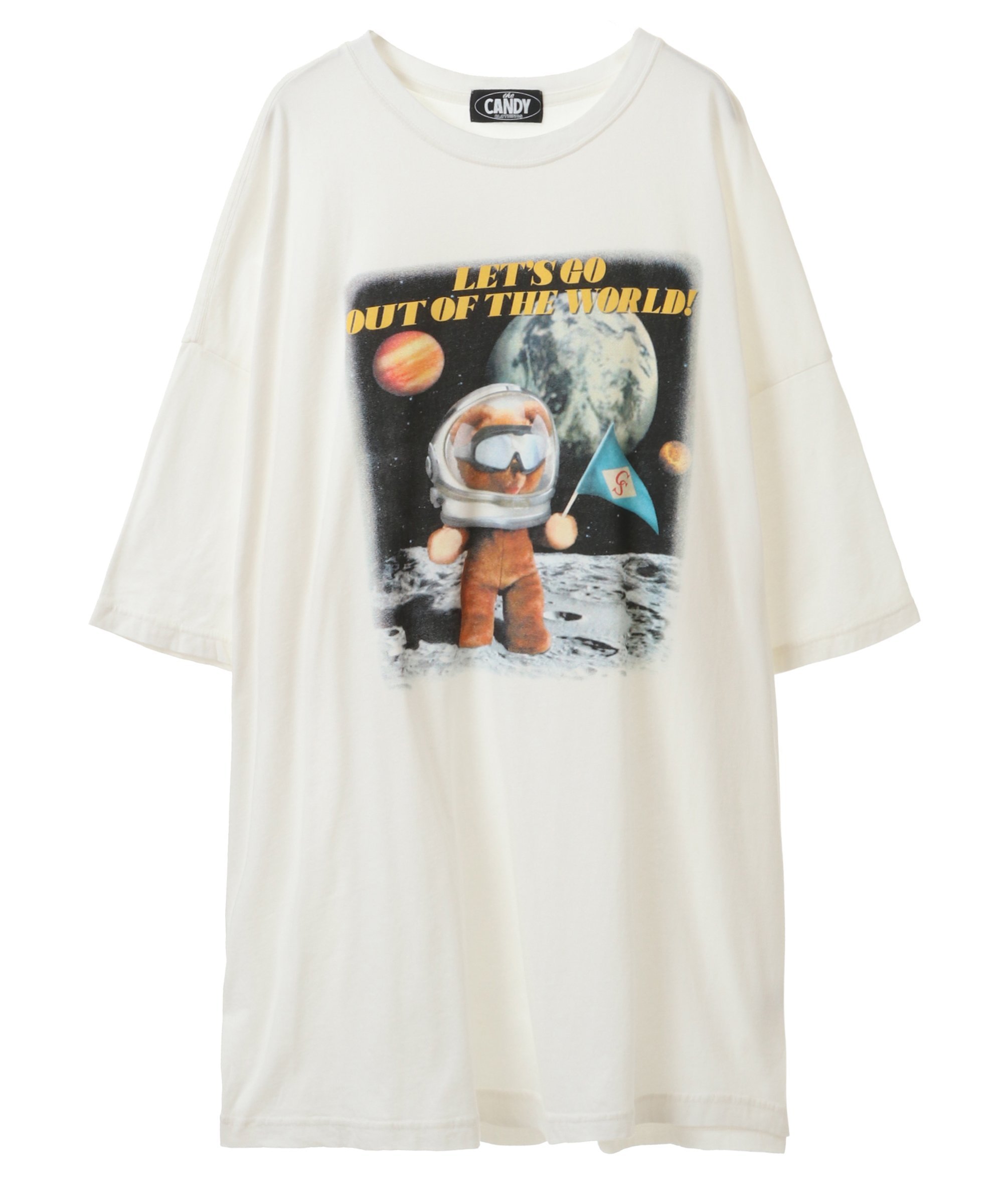 Candy Stripper SPACE FLIGHT BIG BIG TEE キャンディストリッパー トップス カットソー Tシャツ ホワイト ブラック イエロー ブルー【送料無料】