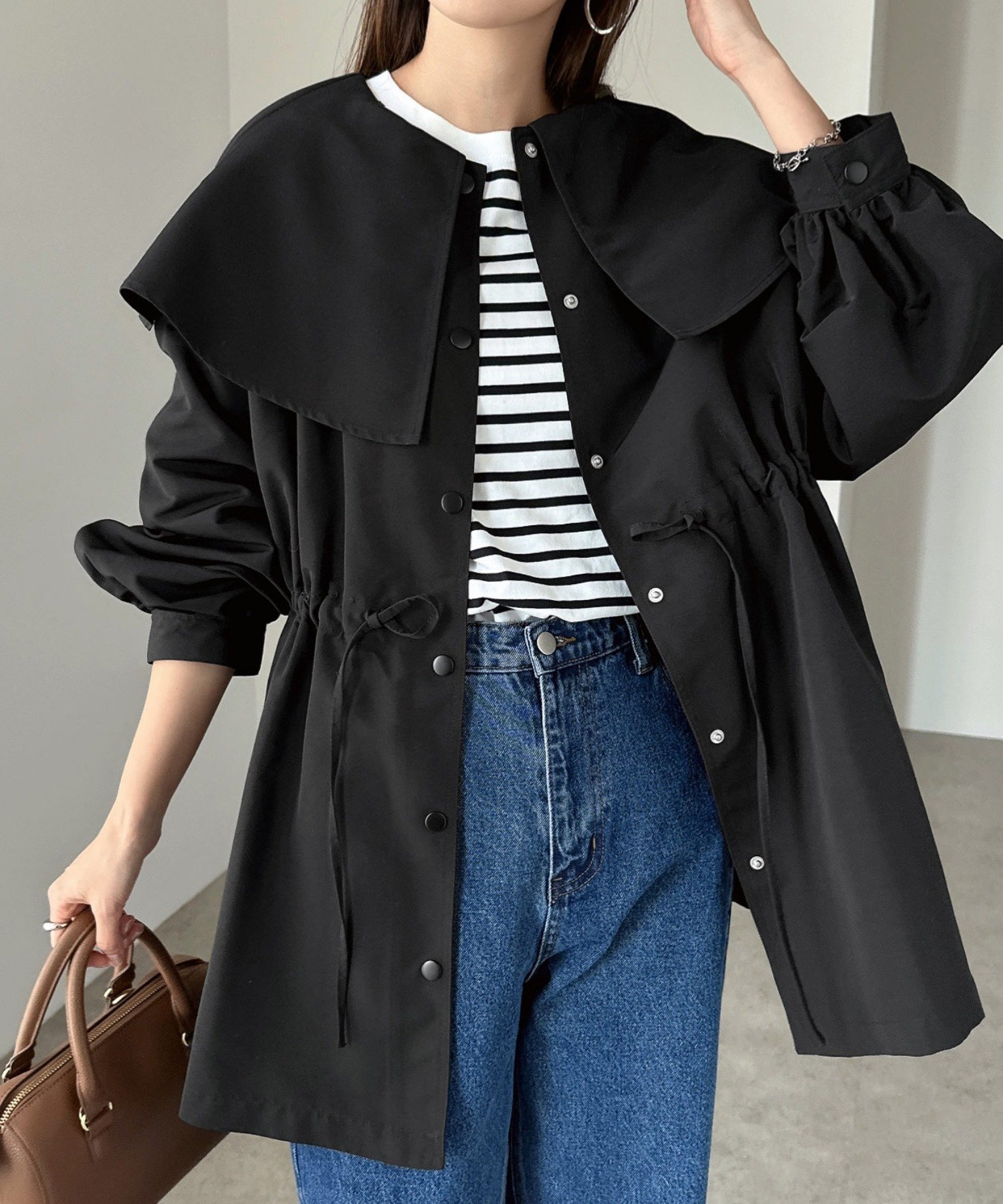 andme 2way ケープカラー マウンテン パーカー アンドミー ジャケット・アウター マウンテンパーカー ホワイト ベージュ カーキグリーン ブラック【送料無料】