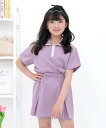 子供服 Bee セットアップ ハーフジップトップス ミニスカート キッズ 子供服 女の子 カンコクコドモフク ビー スカート ミニスカート パープル ブラック