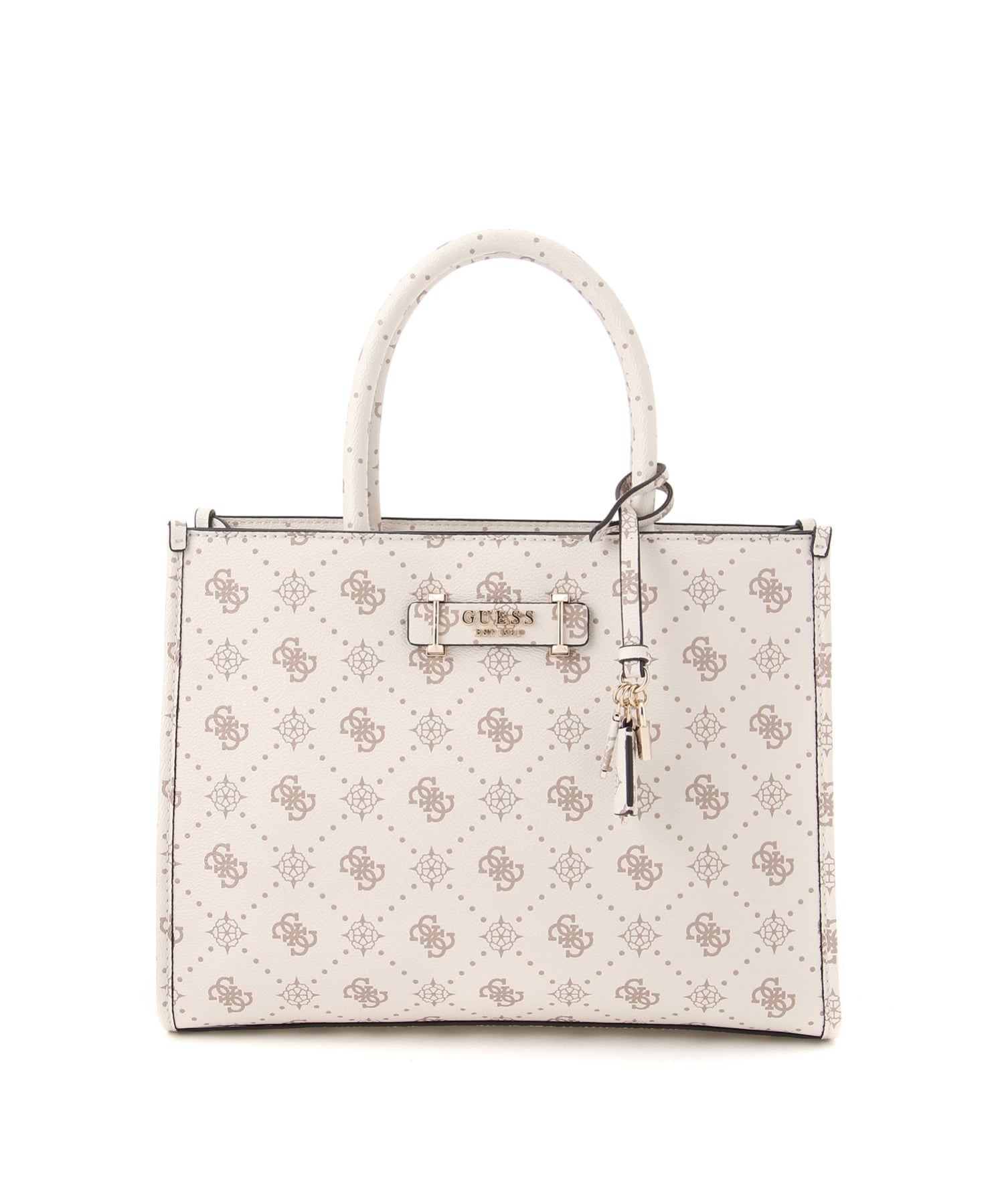 GUESS トートバッグ (W)SILIA 2 Compartment Tote ゲス バッグ トートバッグ ブラウン ホワイト