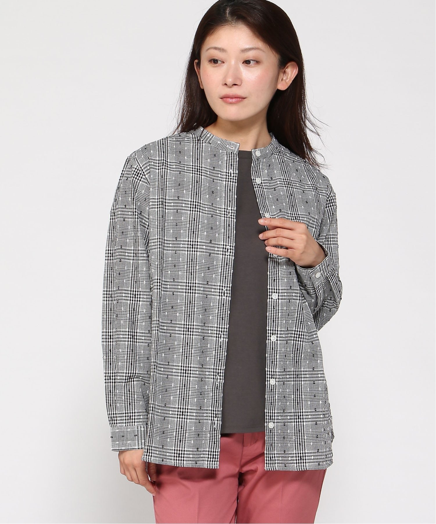 【SALE／30%OFF】CROCODILE (W)スタンドカラー ブラウス クロコダイル トップス シャツ・ブラウス ブラ..