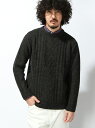 【SALE／70%OFF】BENETTON (UNITED COLORS OF BENETTON.) (M)シェトランドケーブルラウンドプルオーバーUJP(日本限定 ベネトン(ユナイテッド カラーズ オブ ベネトン) トップス ニット グレー ネイビー ベージュ