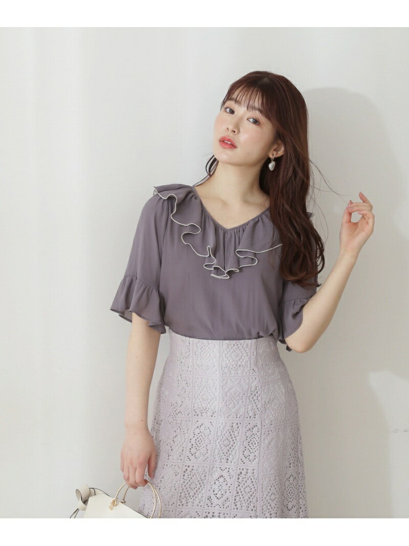 【SALE／30%OFF】PROPORTION BODY DRESSING デコルテラッフルブラウス プロポーションボディドレッシング トップス シャツ・ブラウス グレー ホワイト イエロー【送料無料】のサムネイル