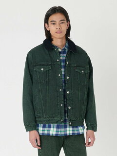 Relaxed Fit Sherpa Trucker Jacket A5784: 0008 A57840008 Washed Green Garment Dye Relaxed Fit Sherpa Trucker Jacket A5784: 0008 A57840008 Washed Green Garment Dye