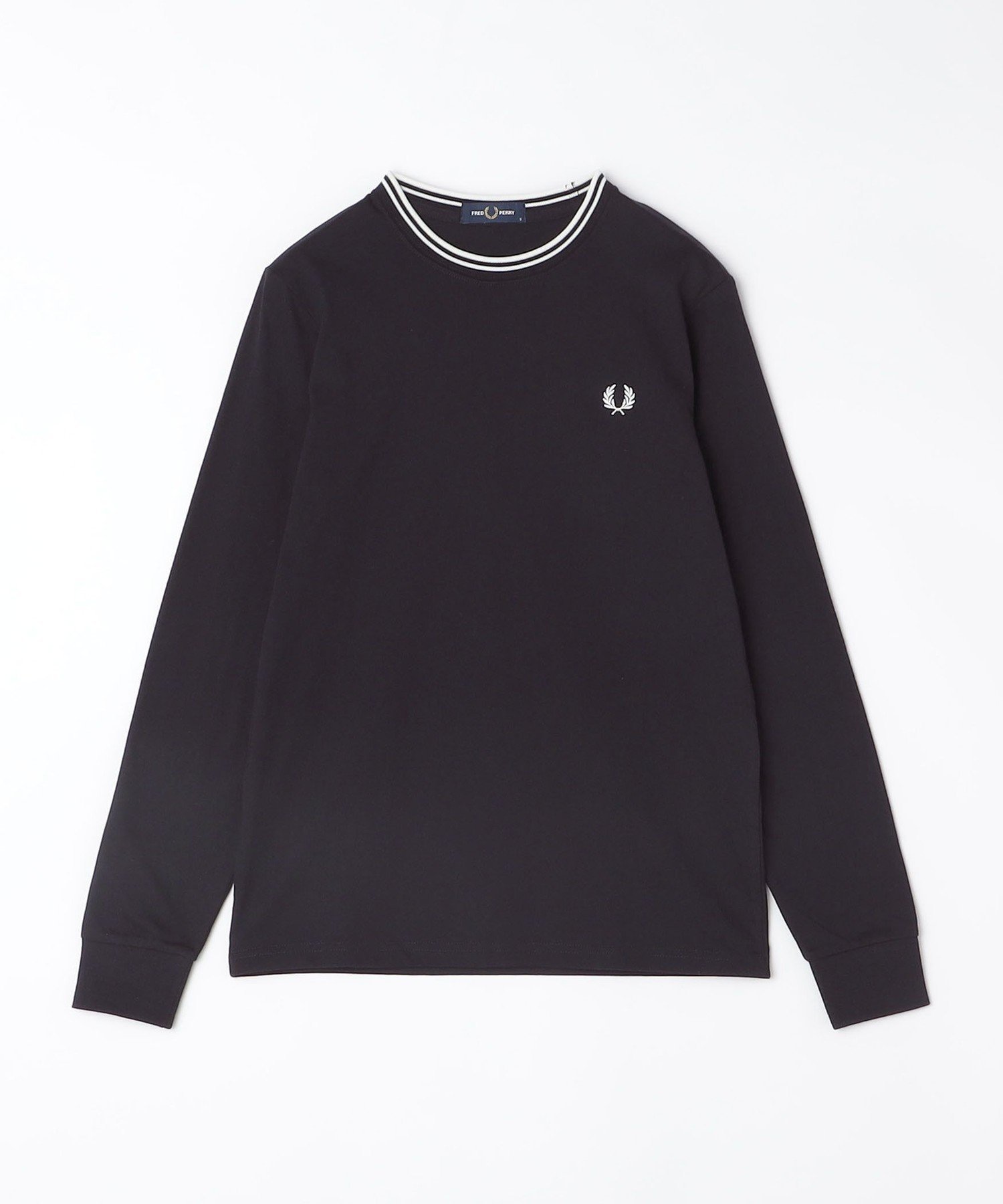 SHIPS MEN FRED PERRY: TWIN TIPPED ロングスリーブ Tシャツ シップス トップス シャツ・ブラウス ブラック ネイビー【送料無料】