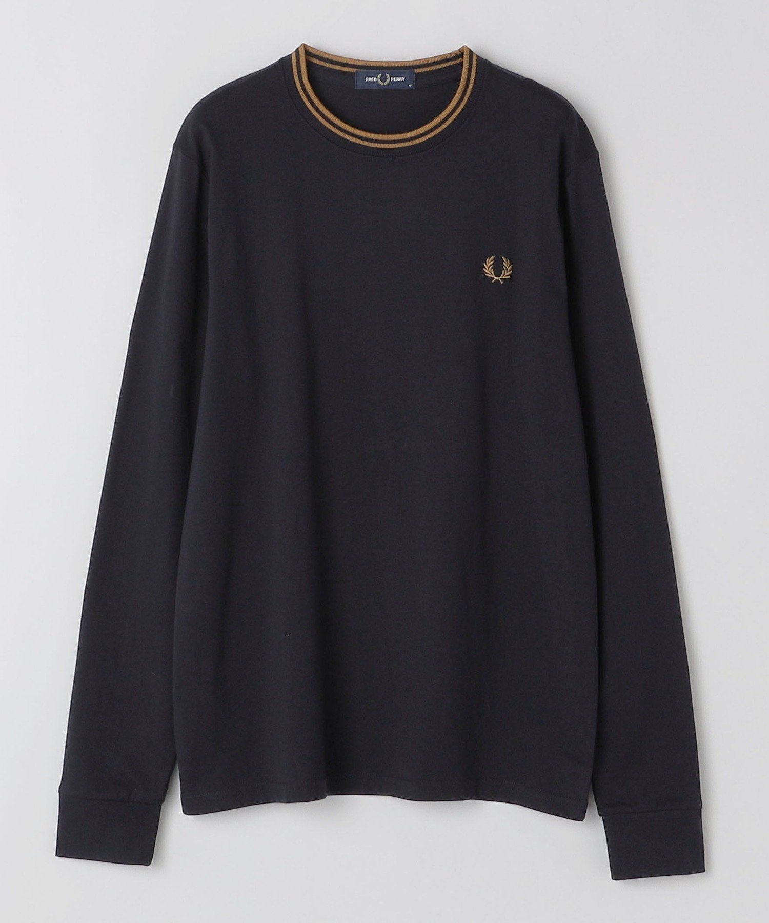 SHIPS MEN FRED PERRY: TWIN TIPPED ロングスリーブ Tシャツ シップス トップス シャツ・ブラウス ブラック ネイビー【送料無料】