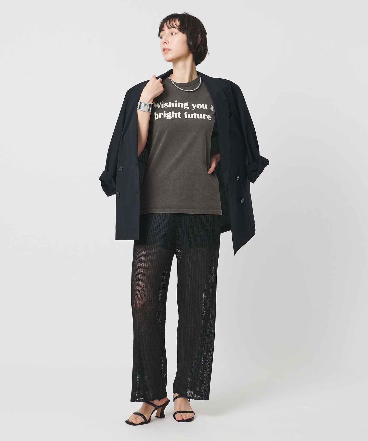 【別注】＜MIXTA＞WHISHING Tシャツ ユナイテッドアローズ トップス カットソー・Tシャツ ブラック