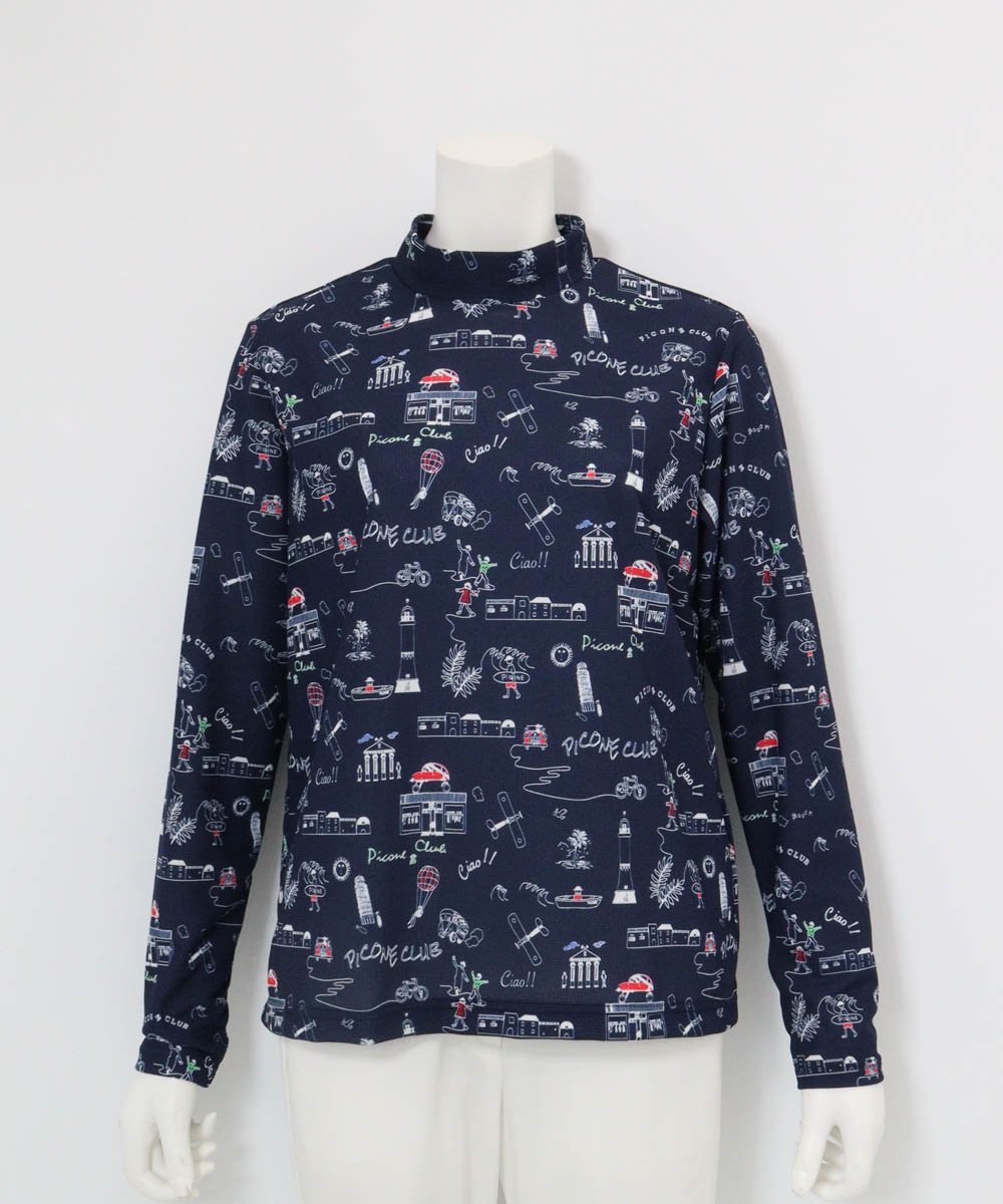 Picone Club 【ピッコーネクラブ公式】総柄プリントUVプルオーバー ピッコーネクラブ トップス カットソー・Tシャツ イエロー ホワイト ネイビー ブルー【送料無料】