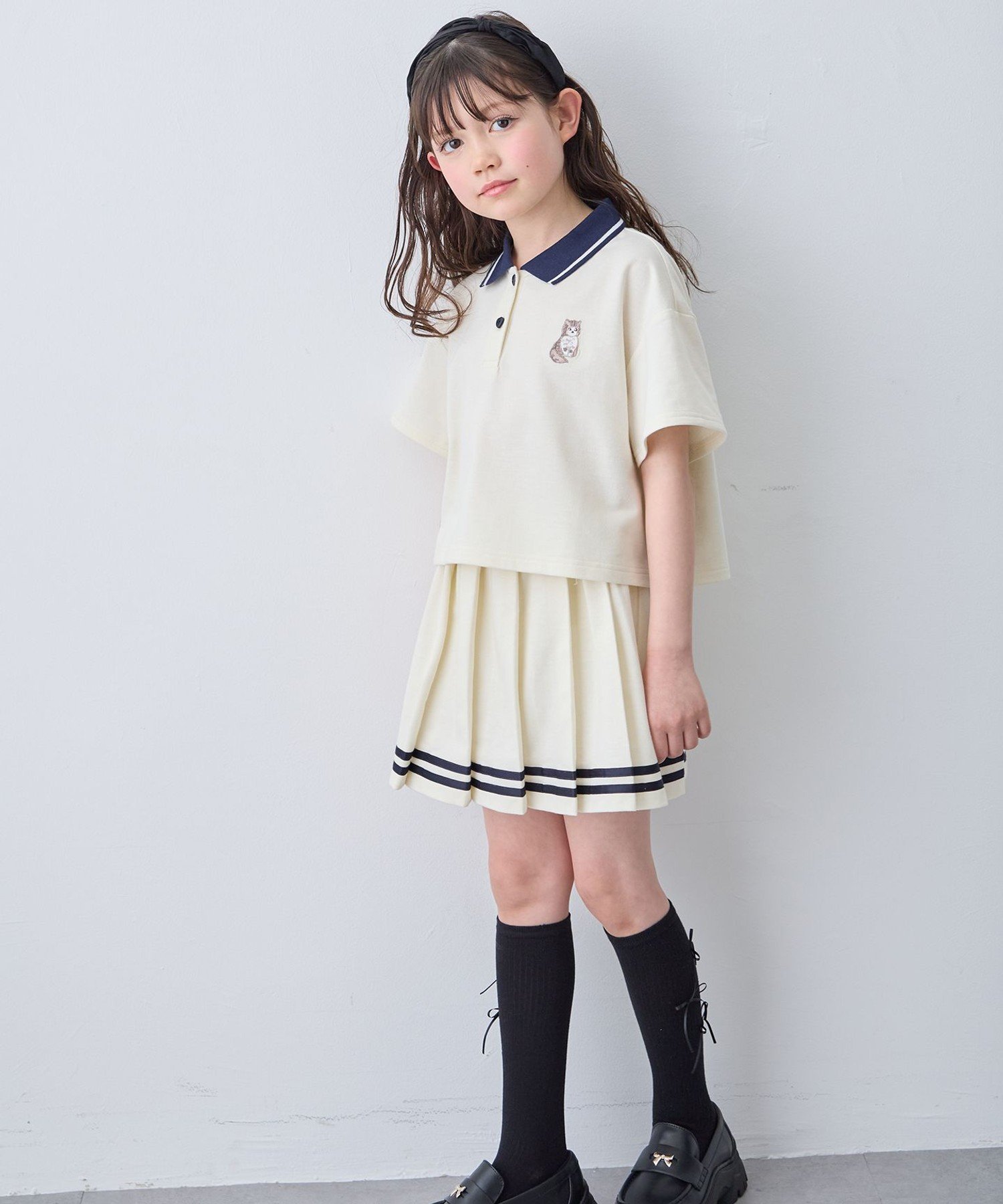 ANY KIDS 【洗濯機可能/吸汗速乾】ドライタッチ ショート丈ポロシャツ エニィ トッ...