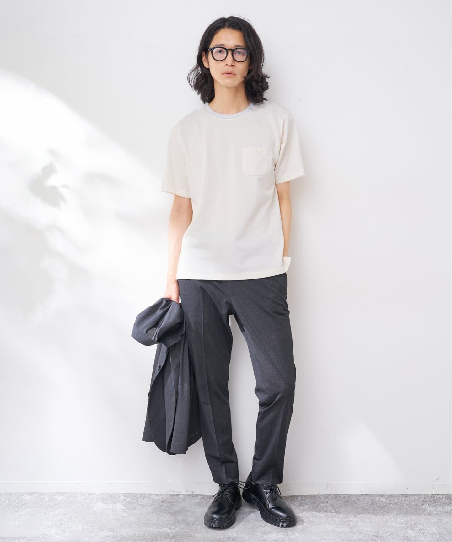 ICE JET ストレッチパンツ ベーセーストック パンツ スラックス・ドレスパンツ ネイビー グレー