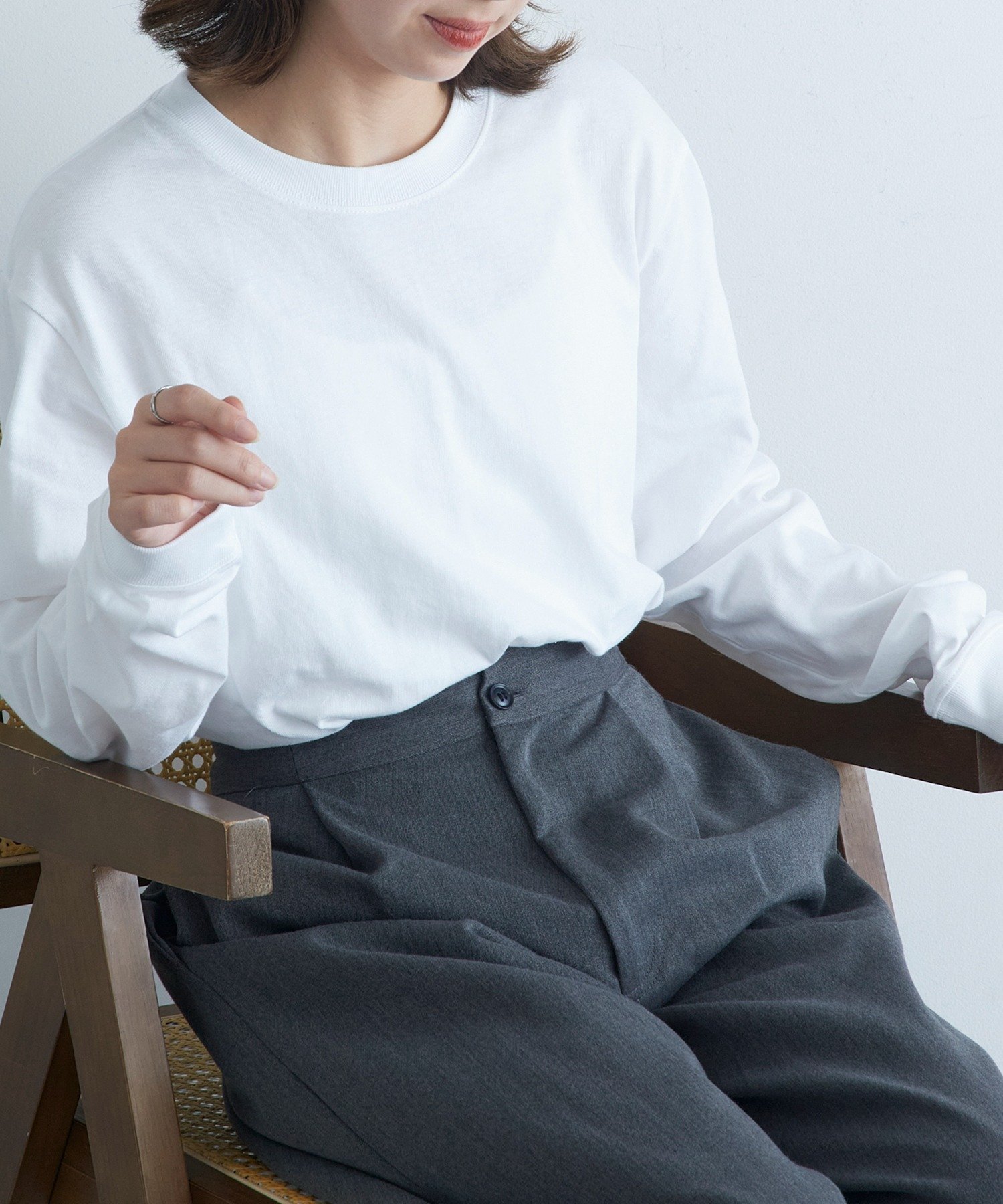 United Athle United Athle/プレミアム コットン リブロングスリーブTシャツ ロンT 5011 セットアップセブン トップス カットソー・Tシャツ ベージュ グリーン グレー ネイビー ブラック イエロー ホワイト パープル ピンク