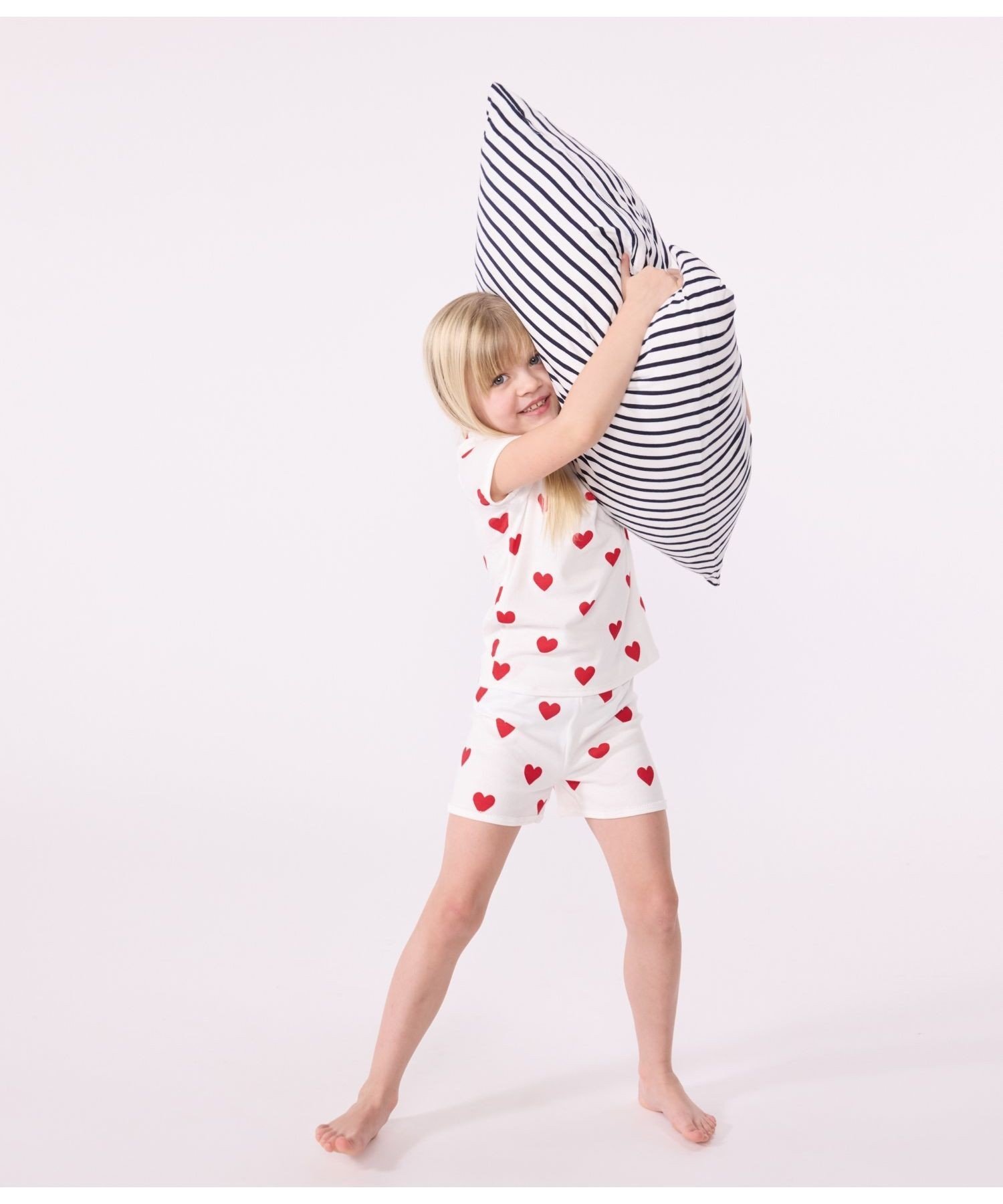 PETIT BATEAU ハートプリント半袖パジャマ プチバトー インナー・ルームウェア パ...