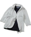 【SALE/30%OFF】MEN'S BIGI タックジャガード七分袖ライトジャケット メンズ ビギ トップス カーディガン ネイビー ホワイト【送料無料】