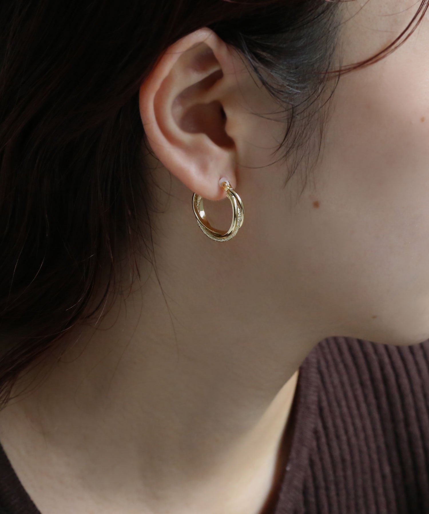 colleca la セラミックポスト 3連フープピアス[金属アレルギー対応] コレカラ アクセサリー・腕時計 ピアス シルバー ゴールドのサムネイル