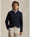 POLO RALPH LAUREN (ボーイズ 8才~20才)ケーブルニット コットン クォータージップ セーター ラルフローレン トップス ニット ネイビー【...