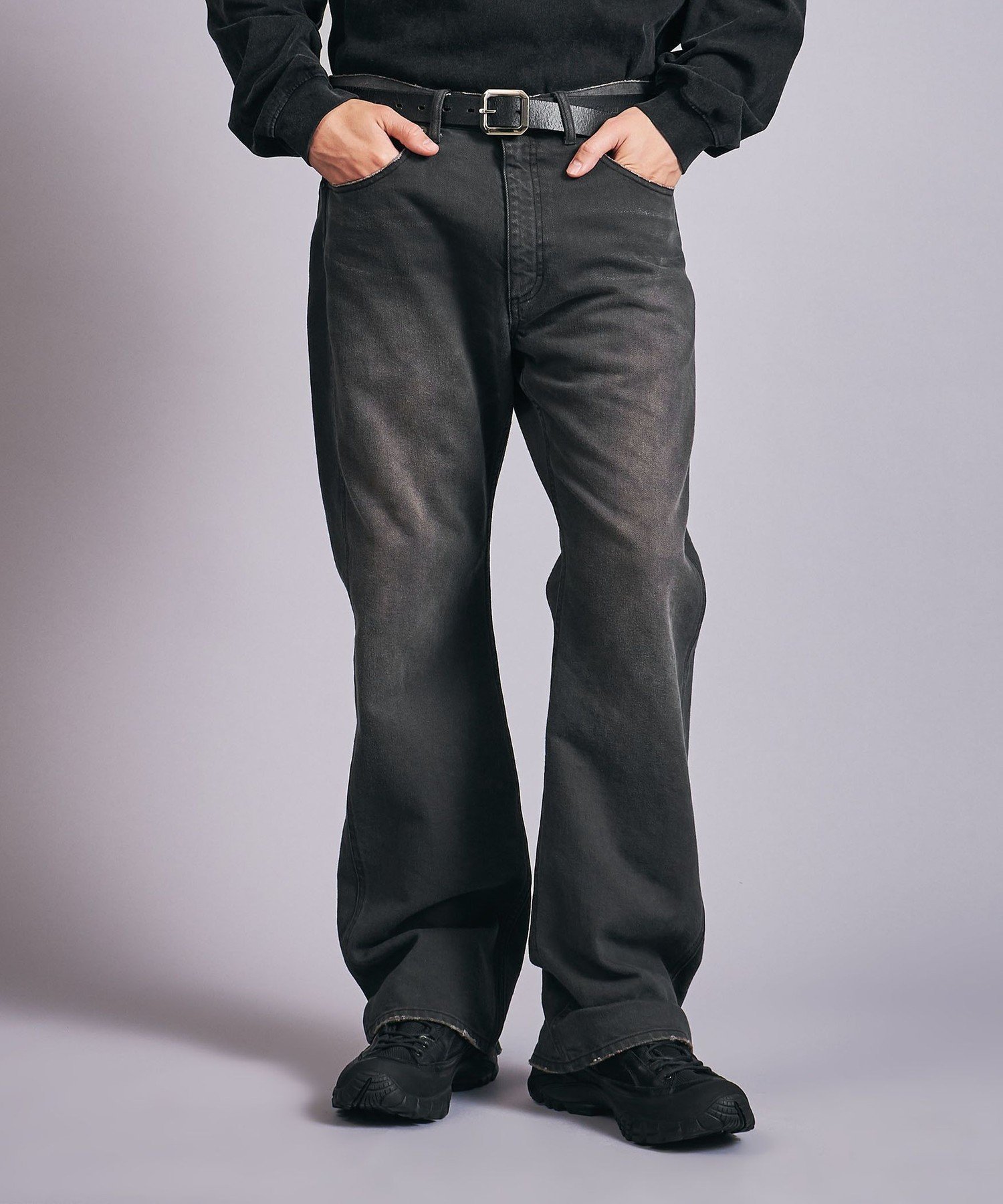 【SALE／70%OFF】monkey time BEAUTY&YOUTH UNITED ARROWS ガーメントダイ バックスリット 5ポケット デニム パンツ ユナイテッドアローズ アウトレット パンツ ジーンズ・デニムパンツ ブラック グレー【送料無料】