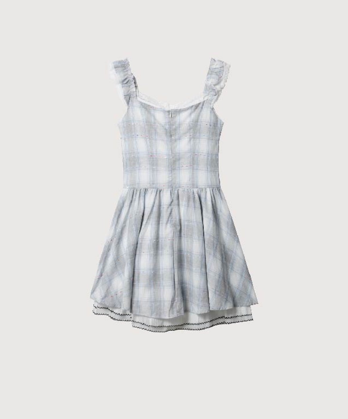 LA POMME petit Princess Sweet Plaid Ribbon Dress ラポミ・プチ ワンピース・ドレス ワンピース グレー