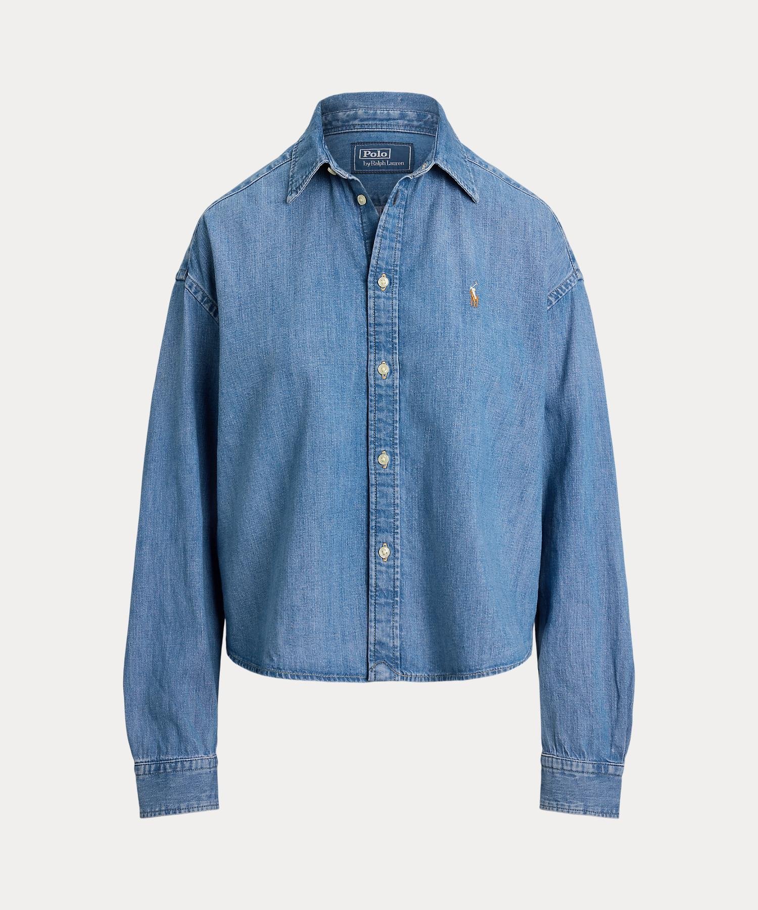 POLO RALPH LAUREN クロップド ボクシー デニム シャツ ラルフローレン トップス ...