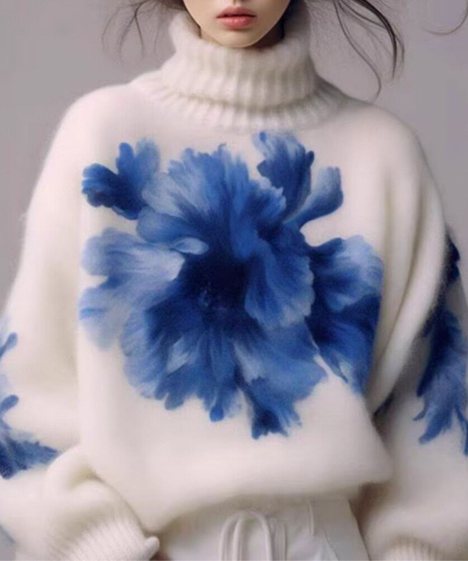 CADBURY フラワープリントタートルニット スピーガ トップス ニット ホワイト【送料無料】のサムネイル