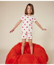 PETIT BATEAU ハートプリント半袖パジャマ プチバトー インナー・ルームウェア パジャマ ホワイト【送料無料】