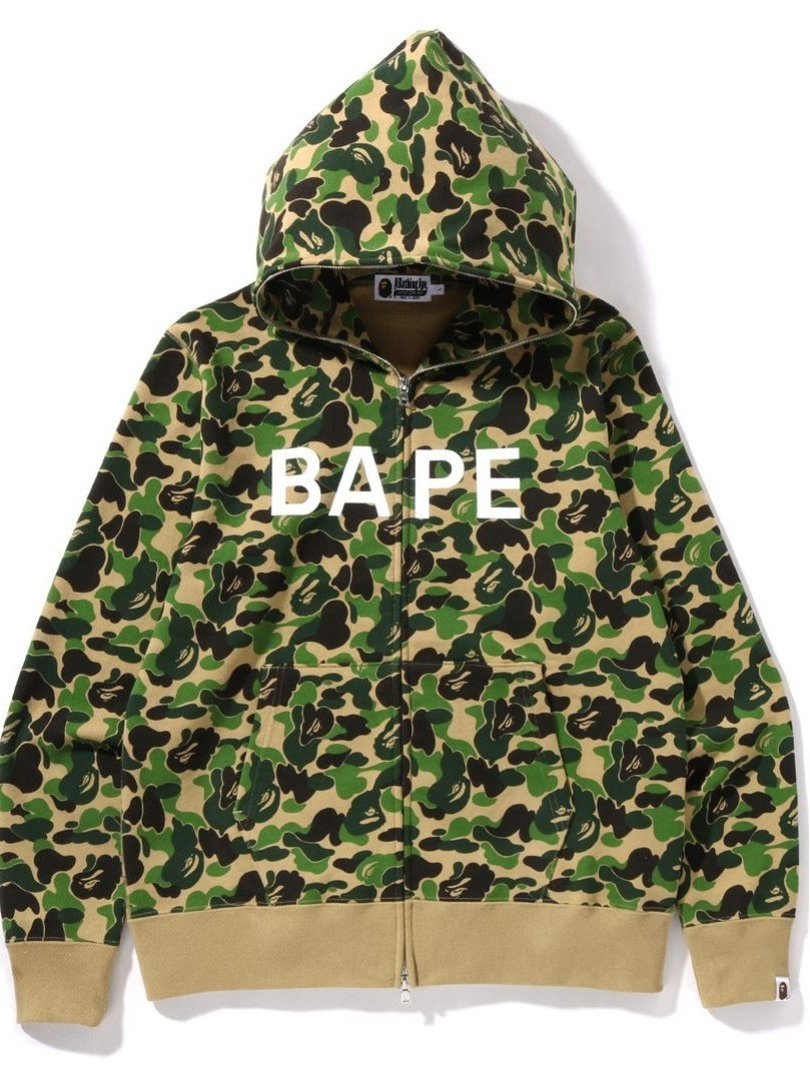 A BATHING APE ABC CAMO BAPE FULL ZIP HOODIE M ア ベイシング エイプ カットソー パーカー グリーン【送料無料】