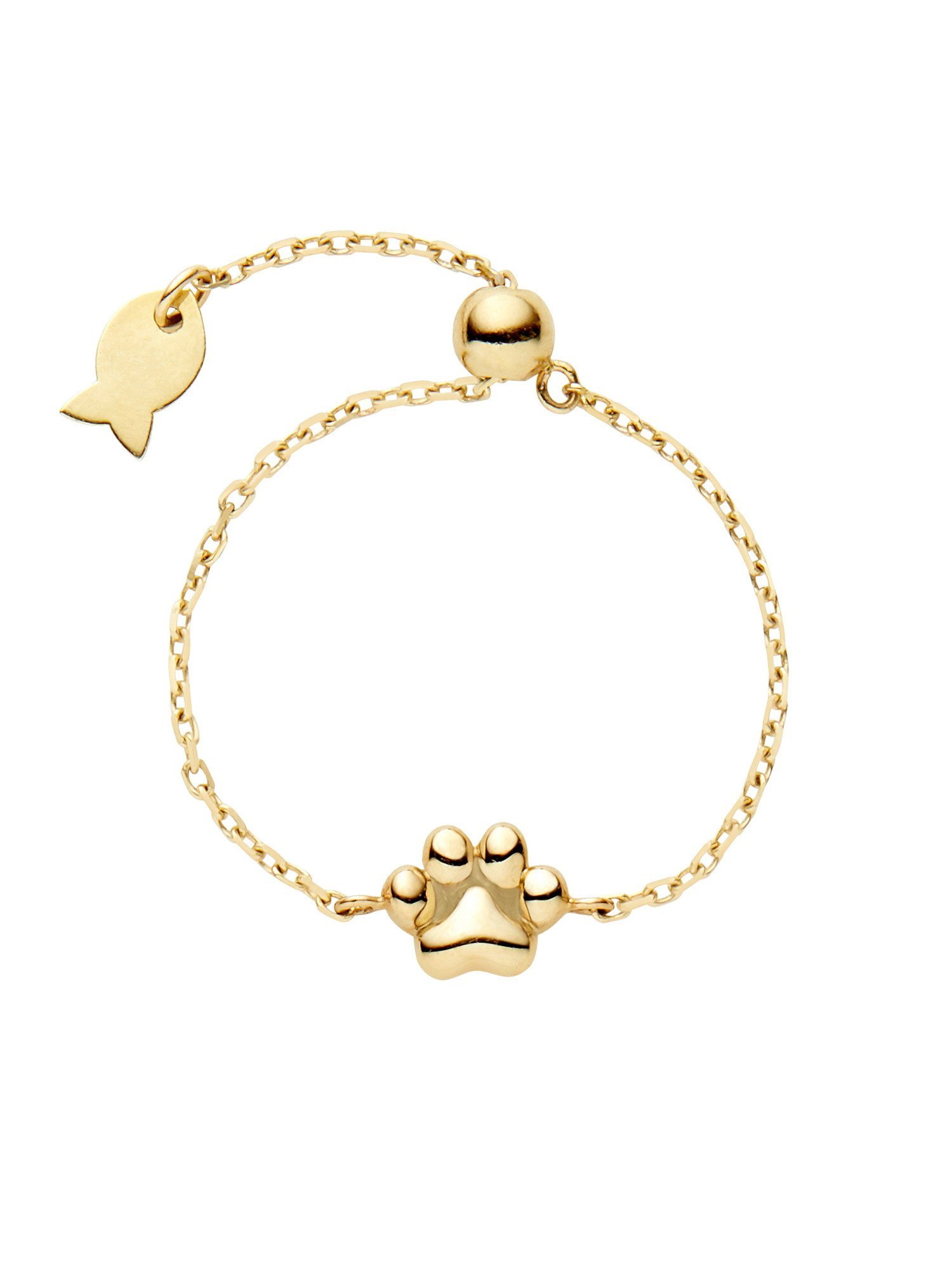 楽天Rakuten Fashionva vendome aoyama ねこ 肉球 チェーンリング【Me&Cats寄付対象商品】 ヴイエーヴァンドームアオヤマ アクセサリー・腕時計 リング・指輪 イエロー【送料無料】